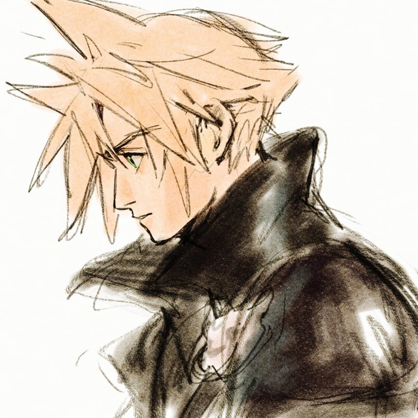 cloud strife (final fantasy and 2 more) drawn by mmariesr