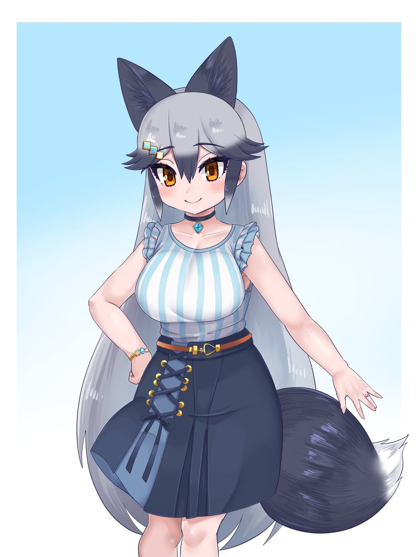 silver fox (kemono friends and 1 more) drawn by aramaru