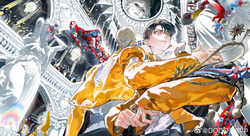 levi and erwin smith (shingeki no kyojin) drawn by dodosuper04