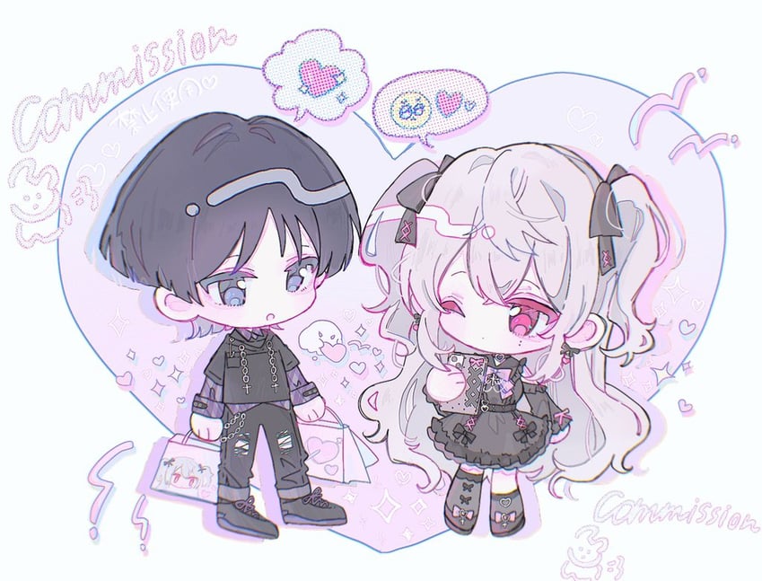 scaramouche and hayami momo (original and 1 more)