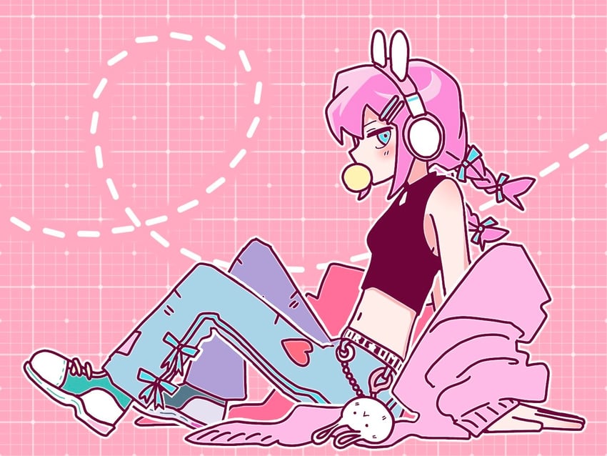 aubrey and forest bunny? (omori) drawn by pyoppyop_omori