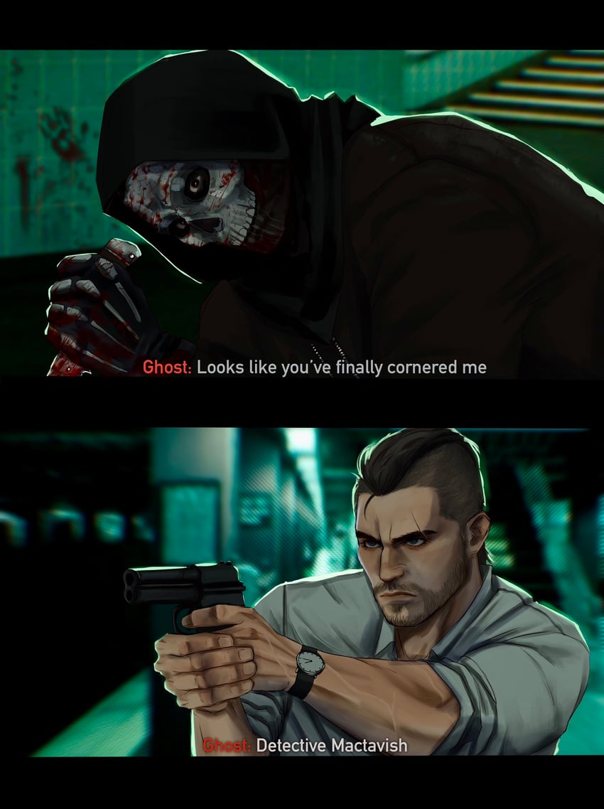 ghost and soap (call of duty and 1 more) drawn by floweryanarchy