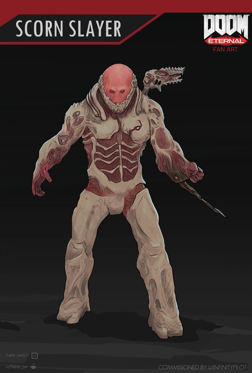 doomguy, h.r. giger, and scorn guy (doom and 2 more) drawn by beksinski and nate_jw