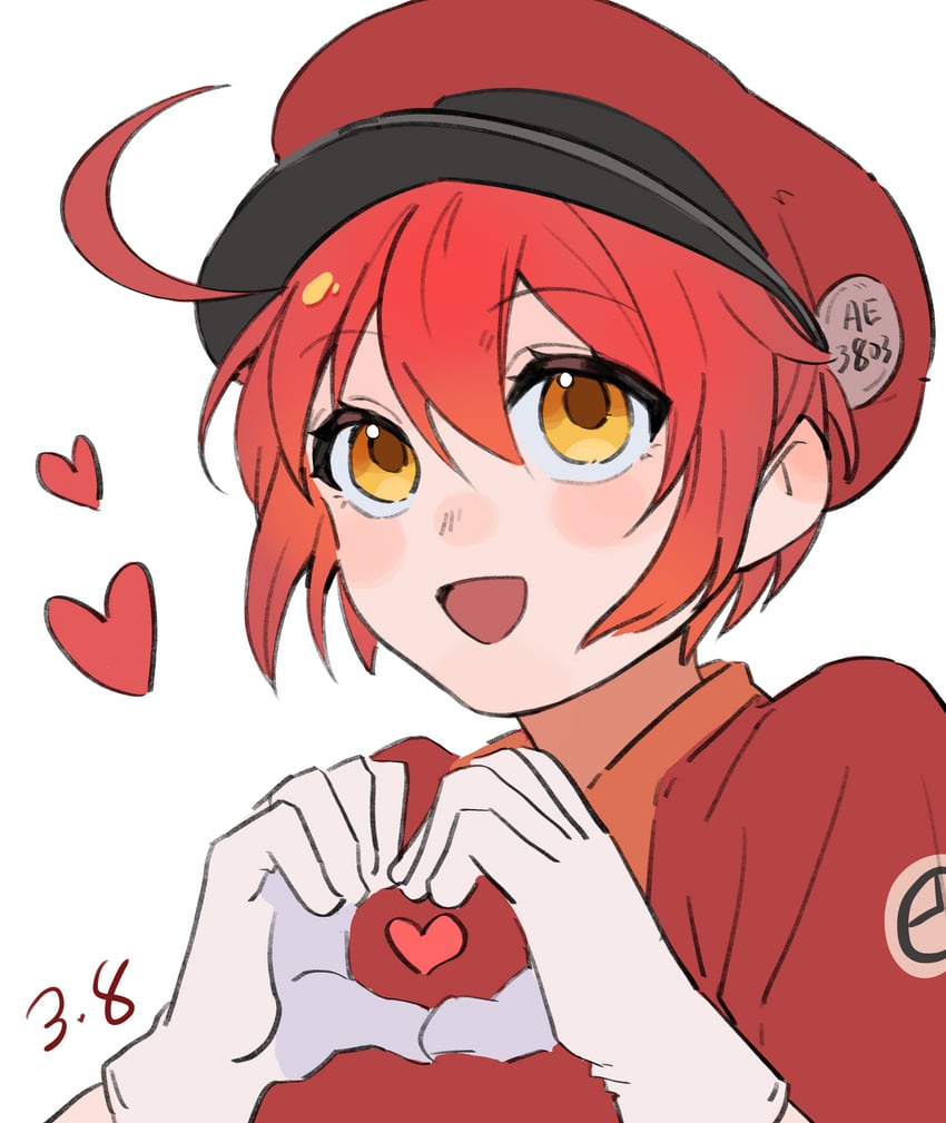 red blood cell and ae-3803 (hataraku saibou) drawn by rougui_(he_fengyu)