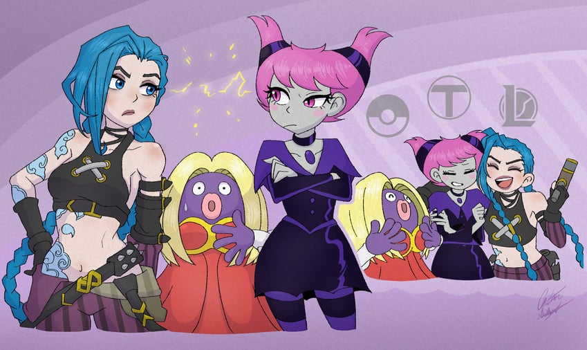arcane jinx, jynx, and jinx (pokemon and 4 more) drawn by chris-thekid